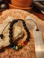 Lava and Chakra Stones Bracelet 8MM