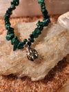 Malachite Chip Charm Crystal Bracelet